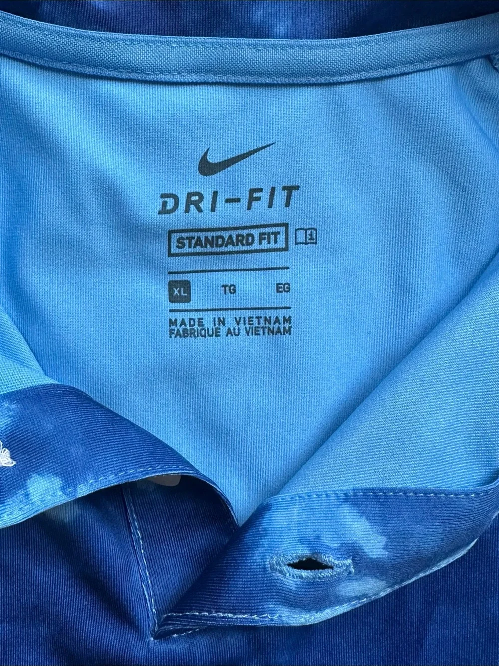Nike DriFit Golf Polo Shirt Youth Boys XL Blue Tie Dye Casual Short Sleeve A233